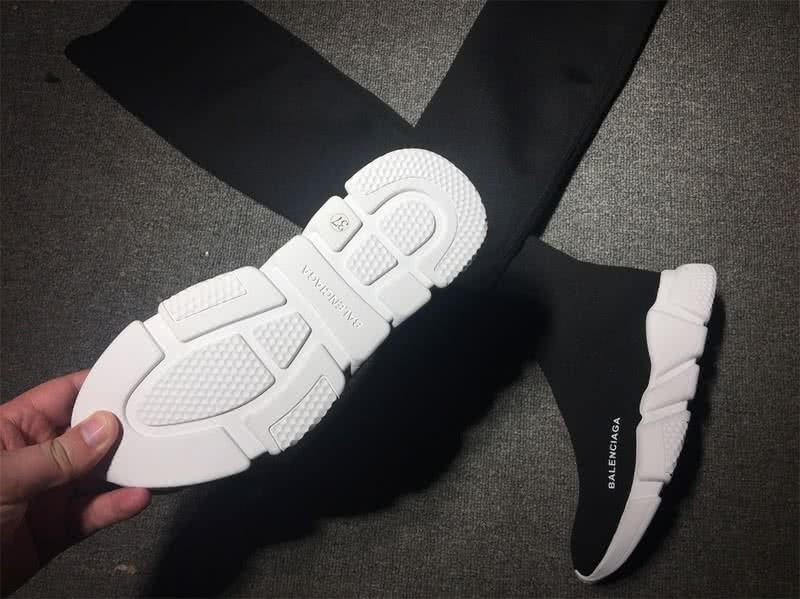 Balenciaga Speed Sock Boots Black White Long 5
