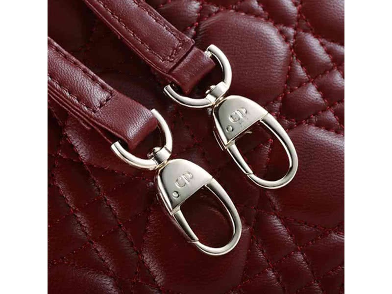 Dior Nano Leather Bag Gold Hardware Burgundy 5