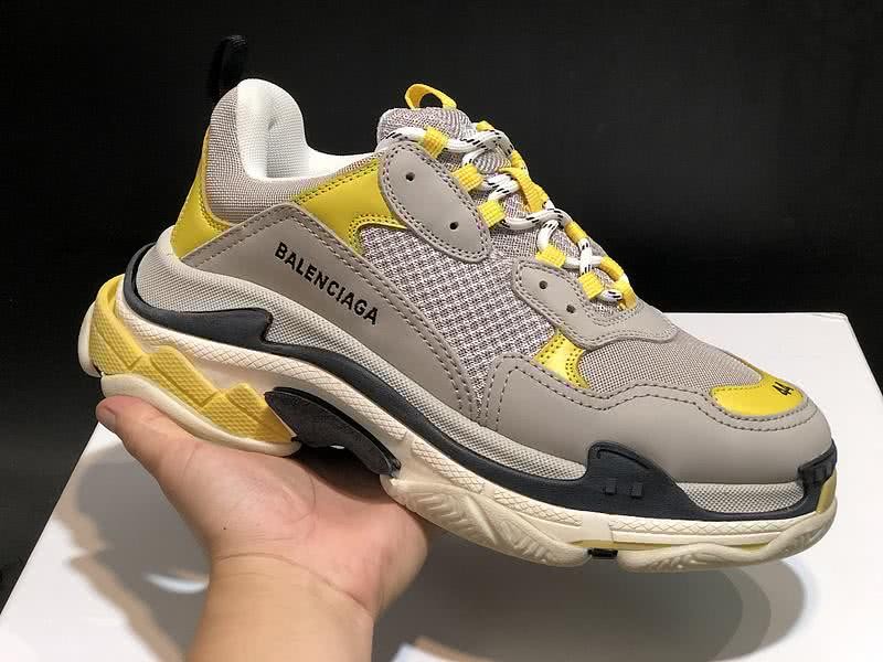 Balenciaga Triple S Sports Shoes Grey Yellow Men Women 12