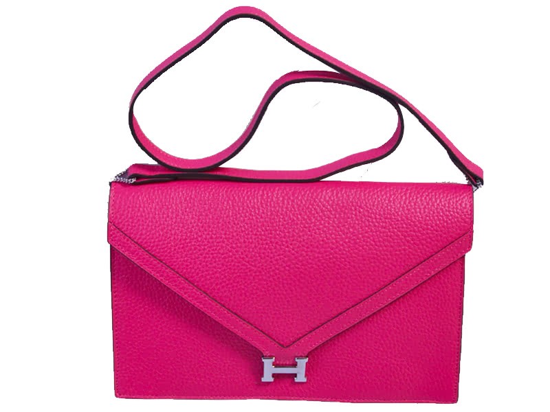 Hermes Pilot Envelope Clutch Hot Pink With Silver Hardware 4