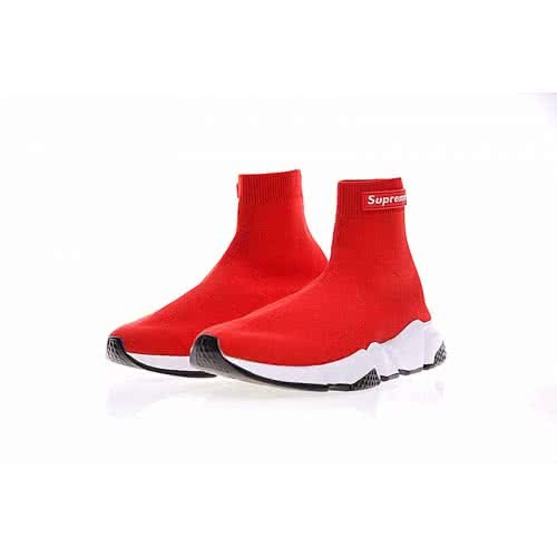 Mens Balenciaga Speed Trainers Red White Black Sneakers Sale 3