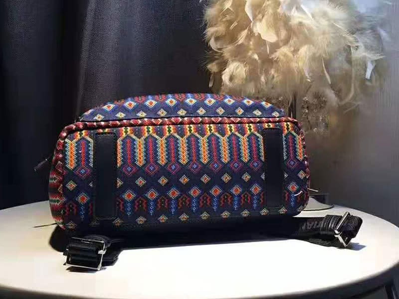 Dior Oblique With Christian Logo Backpack Aztec Pattern Orange 6