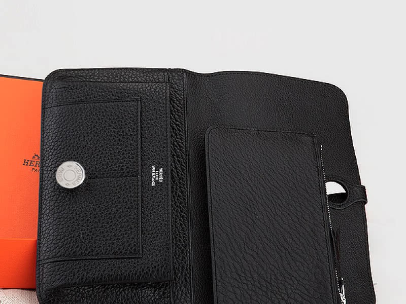 Hermes Dogon Togo Original Leather Combined Wallet Black 3