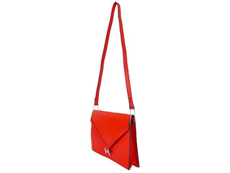 Hermes Pilot Envelope Clutch Red With Silver Hardware 2