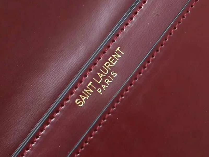 Saint Laurent Cassandra Monogram Clasp Bag Calfskin Burgundy 8