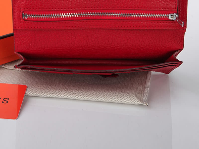 Hermes Dogon Togo Original Calfskin Bearn Japonaise Bi-Fold Wallet Red 7