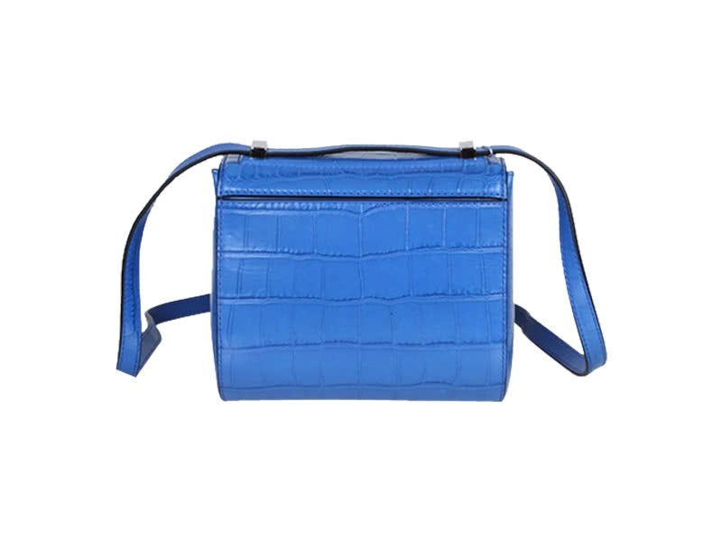 Givenchy Mini Pandora Box Bag Croc Leather Blue 3