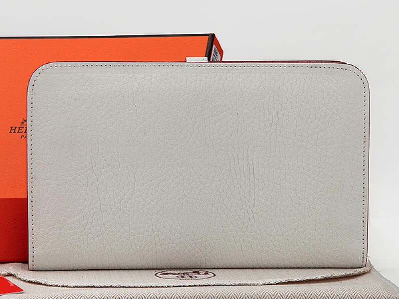 Hermes Dogon Togo Original Leather Combined Wallet White 2