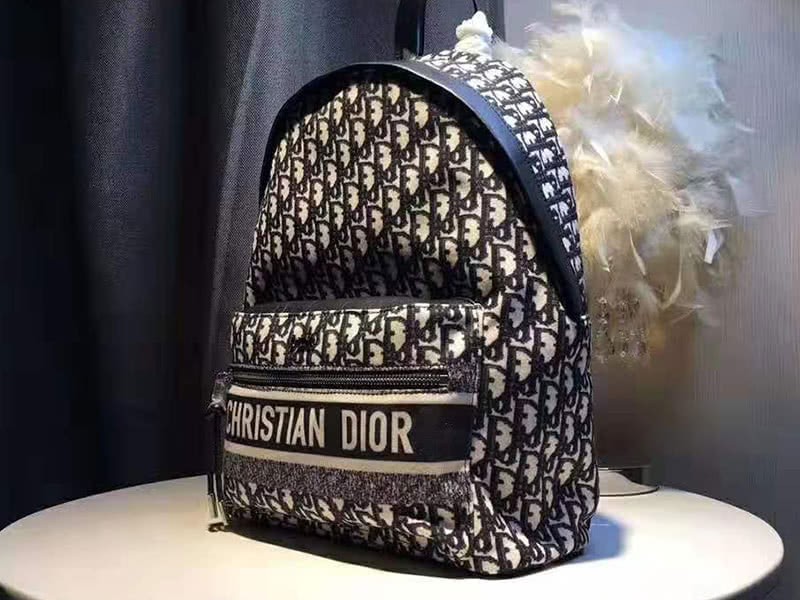 Dior Oblique With Christian Logo Backpack Black 3