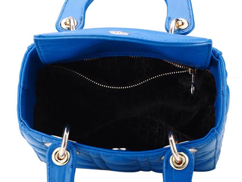 Dior Nano Leather Bag Gold Hardware Blue 6