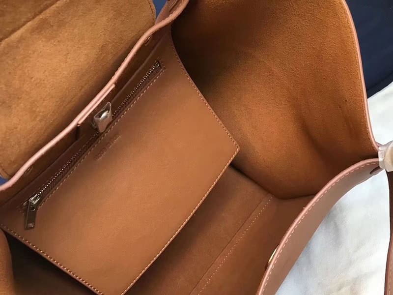 Celine Small Big Bag With Long Strap In Supple Grained Calfskin Camel 8