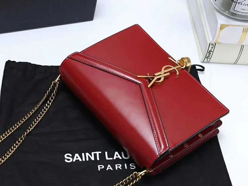 Saint Laurent Cassandra Monogram Clasp Bag Calfskin Red 6