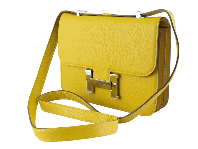 Hermes Constance 23 Single Shoulder Bag Togo Leather Yellow 2