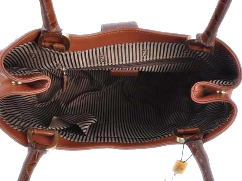 Fendi Chameleon Leather Tote Brown 8
