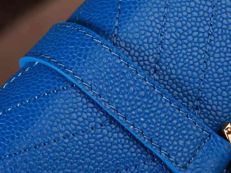 Ysl Small Monogramme Satchel Blue Grain Textured Matelasse Leather 7