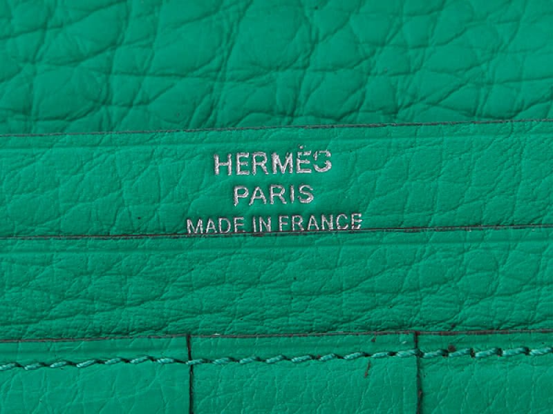 Hermes Dogon Togo Original Calfskin Bearn Japonaise Bi-Fold Wallet Green 5