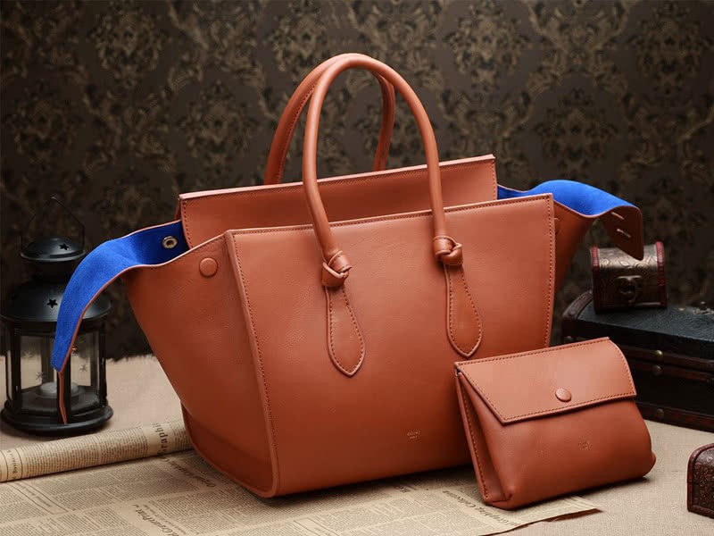 Celine Tie Nano Top Handle Bag Leather Camel 2
