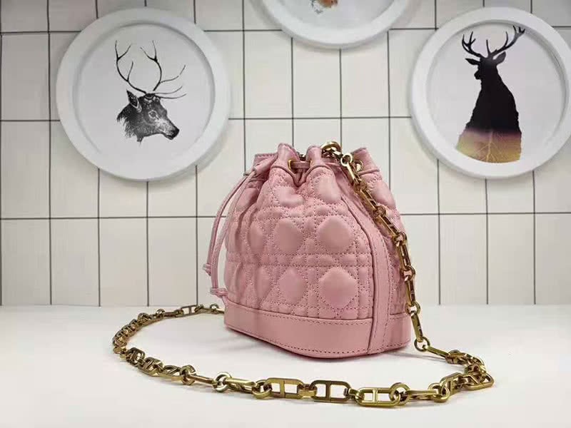 Dior Mini Miss Dior Lambskin Bucket Bag Pink 4
