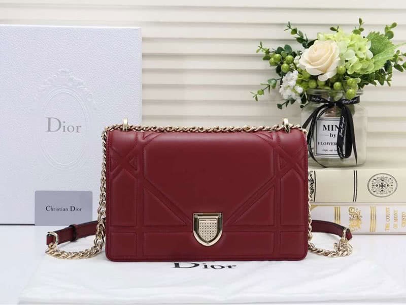 Dior Diorama Lambskin Bag Burgundy d05281 1