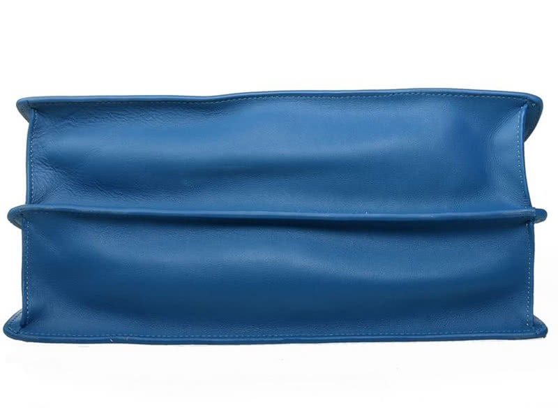 Celine Calf Leather Shoulder Bag Blue 5