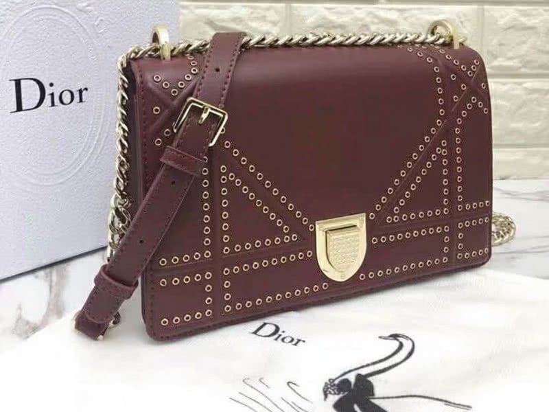 Dior Diorama Calfskin Bag Burgundy d0422-12 3