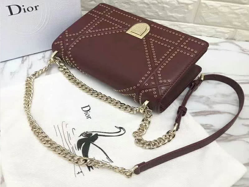 Dior Diorama Calfskin Bag Burgundy d0422-12 5
