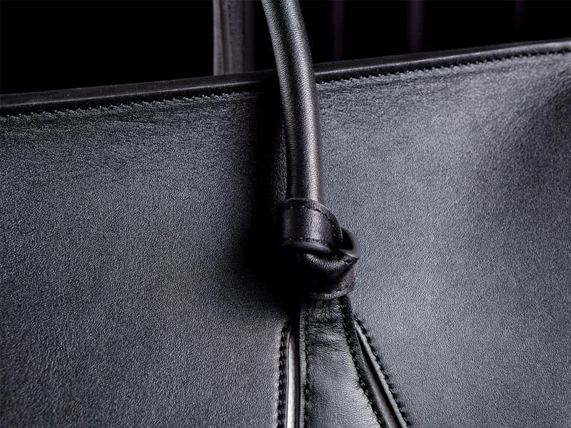 Celine Tie Nano Top Handle Bag Leather White & Black 12