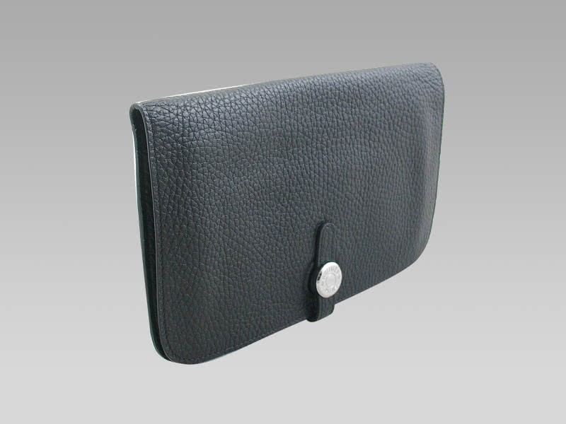 Hermes Dogon Togo Leather Wallet Purse Black 2