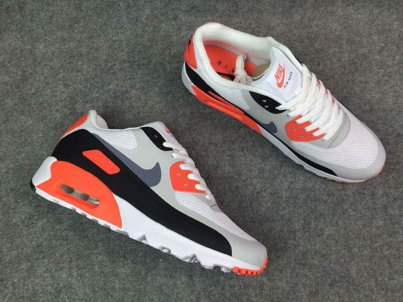 Air Max 90 White Grey Red Shoes Men 4