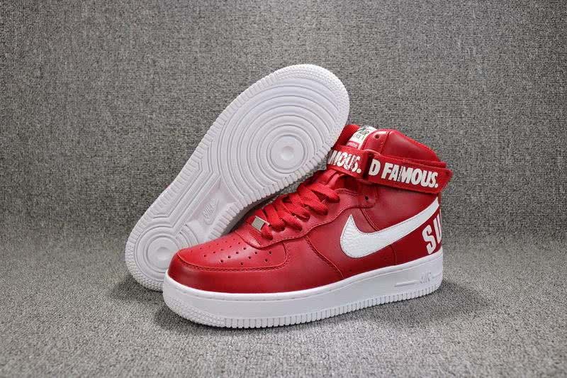 Nike Supreme x Nike Air Force 1 High QS  Shoes Red Men/Women 1