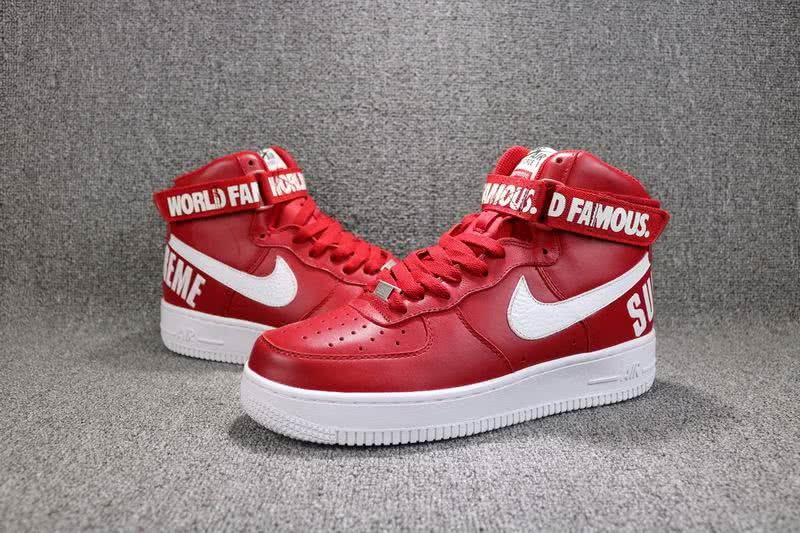 Nike Supreme x Nike Air Force 1 High QS  Shoes Red Men/Women 2
