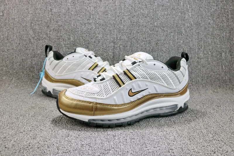 Nike Air Max 98 Men White Gold Shoes 2