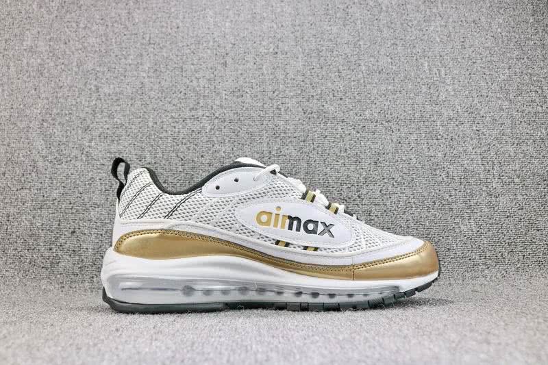 Nike Air Max 98 Men White Gold Shoes 7