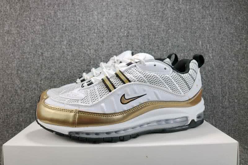 Nike Air Max 98 Men White Gold Shoes 9
