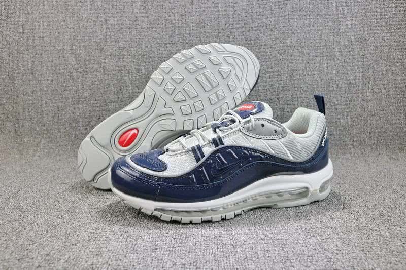 Supreme x Nike Air Max 98 Men White Blue Shoes 1