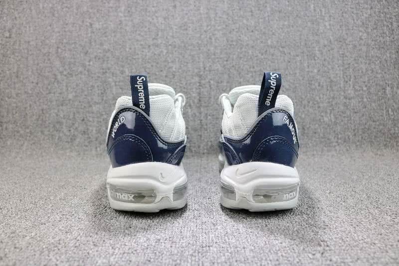 Supreme x Nike Air Max 98 Men White Blue Shoes 3