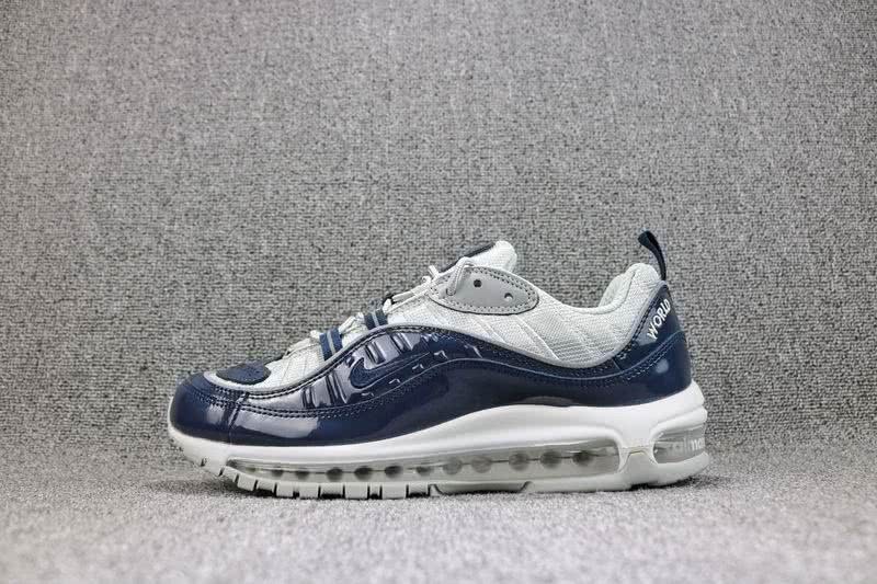 Supreme x Nike Air Max 98 Men White Blue Shoes 8