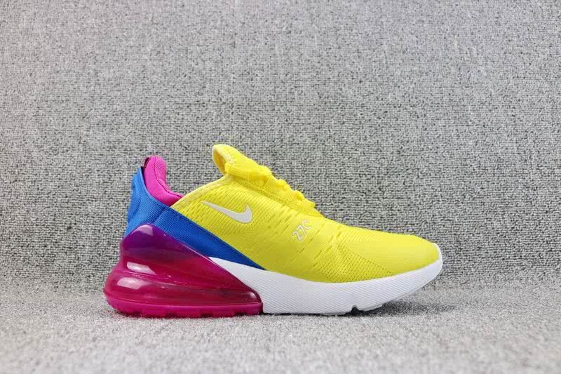 Nike Air Max 270 Women Yellow Pink Shoes 8