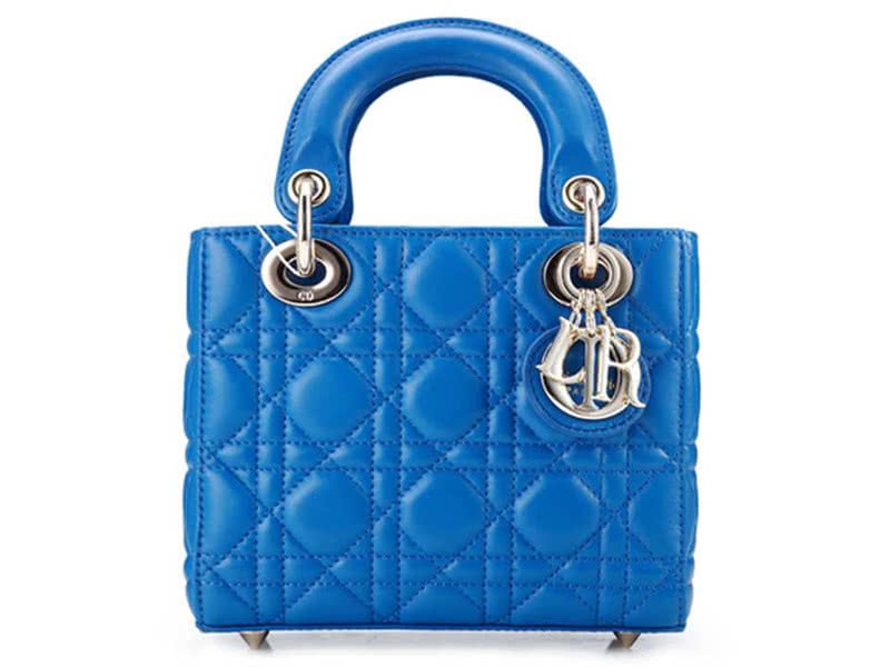 Dior Nano Leather Bag Gold Hardware Blue 1