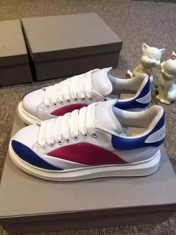 Alexander McQueen Sneakers Leather White Red Blue Men Women 5