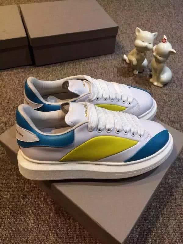 Alexander McQueen Sneakers Leather White Yellow Blue Men Women 5