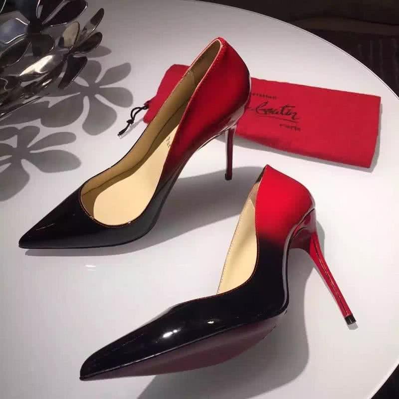 Christian Louboutin High Heels Red Black Patent Leather 3
