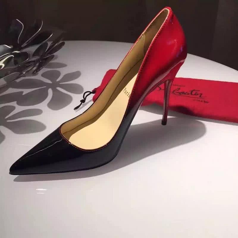 Christian Louboutin High Heels Red Black Patent Leather 5