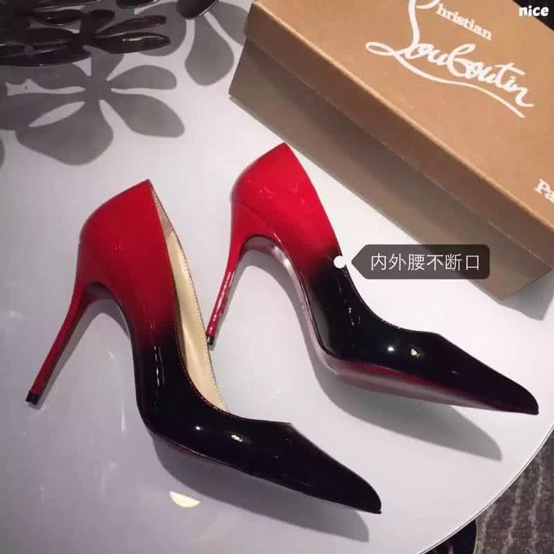 Christian Louboutin High Heels Red Black Patent Leather 6