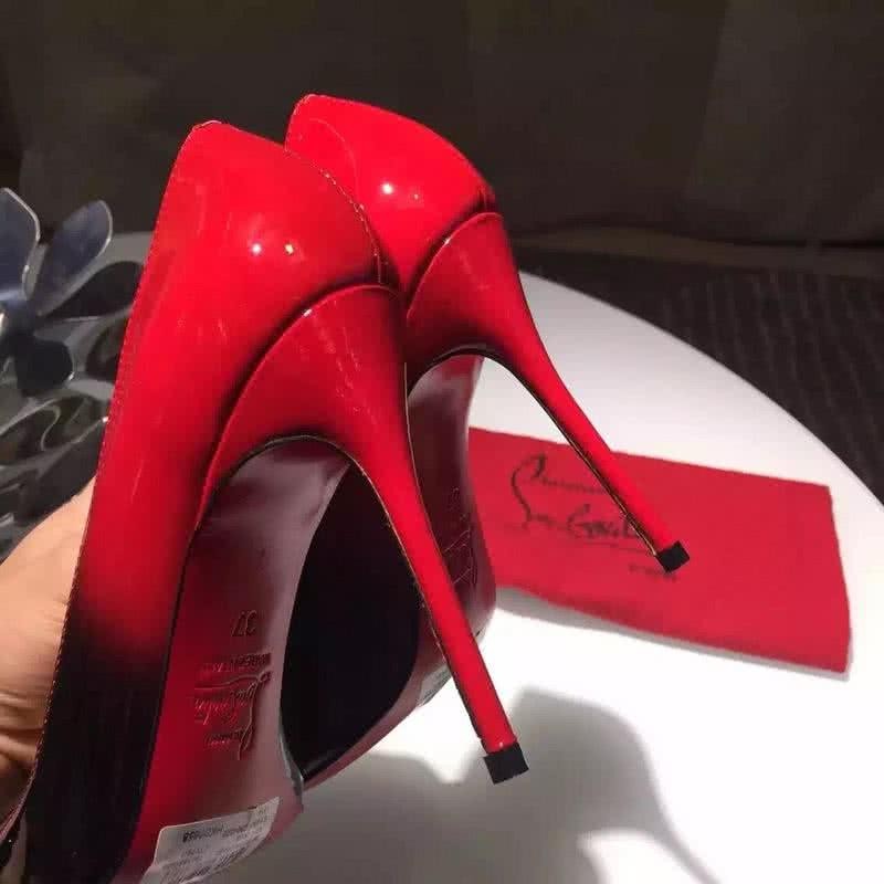 Christian Louboutin High Heels Red Black Patent Leather 8