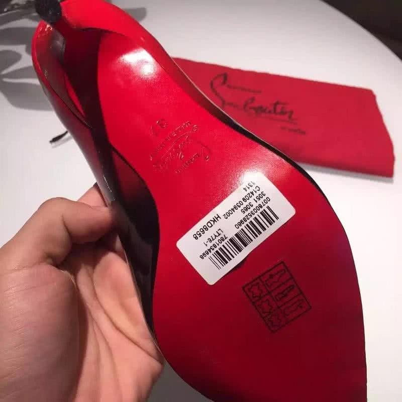 Christian Louboutin High Heels Red Black Patent Leather 9