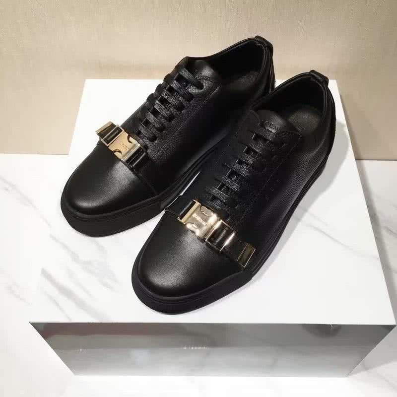 Buscemi Sneakers Black Leather Golden Buckle Men 1
