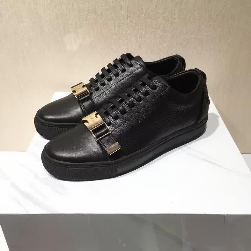 Buscemi Sneakers Black Leather Golden Buckle Men 3