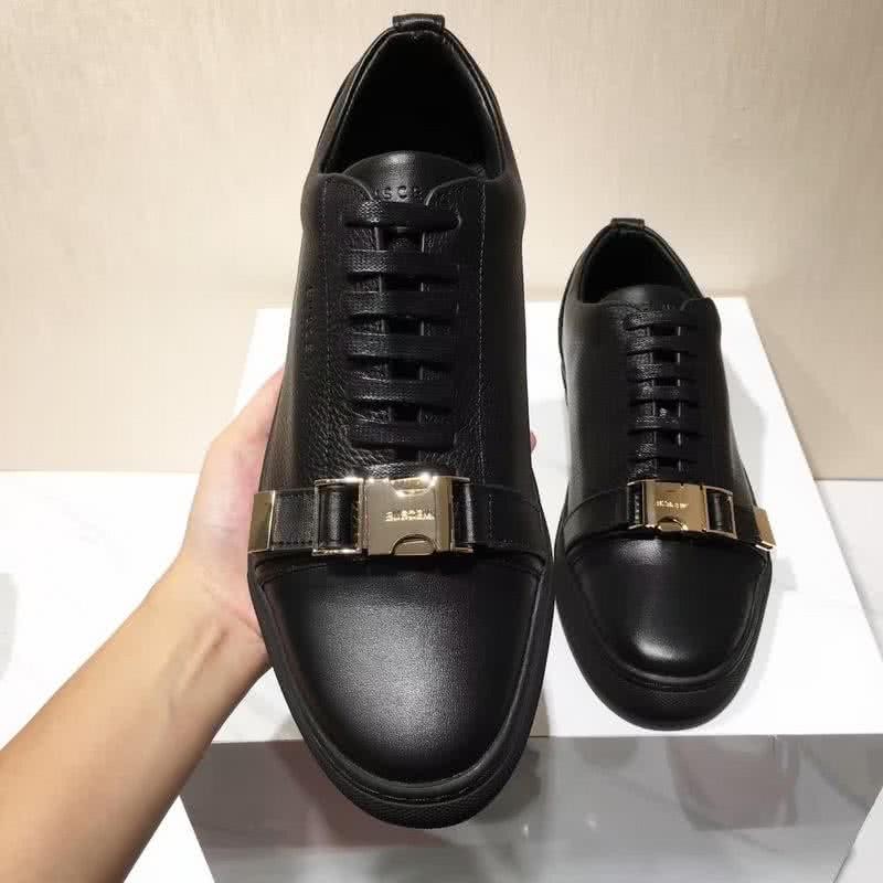 Buscemi Sneakers Black Leather Golden Buckle Men 5