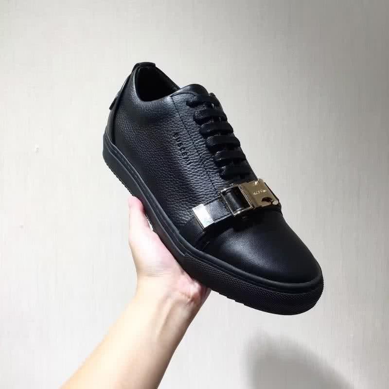 Buscemi Sneakers Black Leather Golden Buckle Men 7
